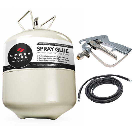 Spray Adhesive Setup - 17.5kg Canister Gun & Hose