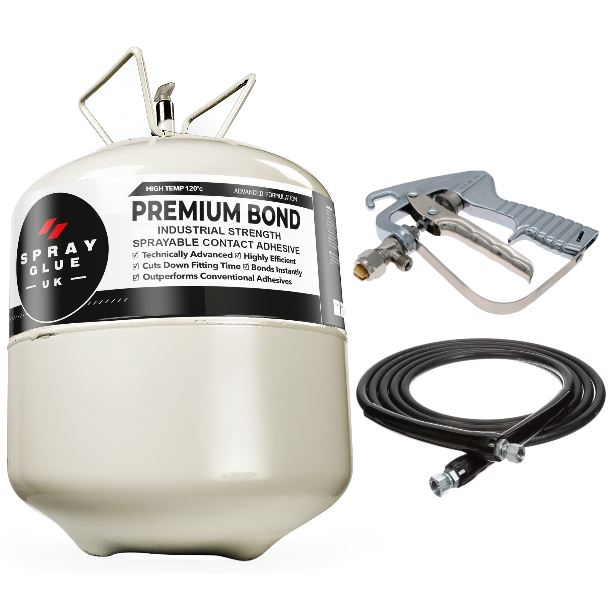Spray Adhesive Starter Kit -17.5kg Canister Gun & Hose